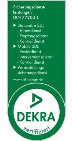 DEKRA zertifiziert – Sicherungsdienstleistungen